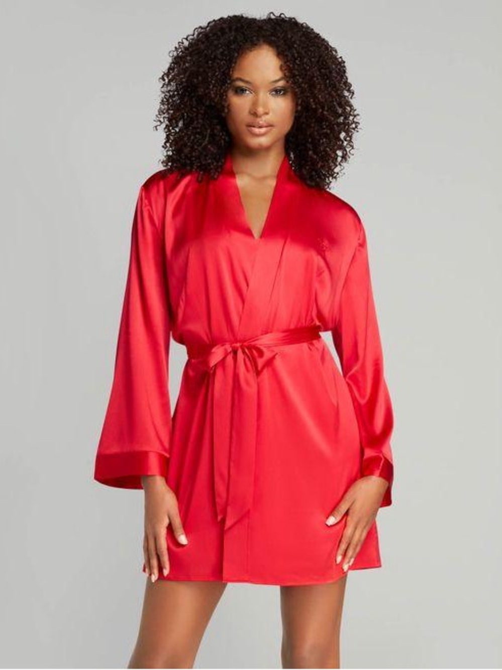Agent Provocateur Arlette Short Dressing Gown in Red